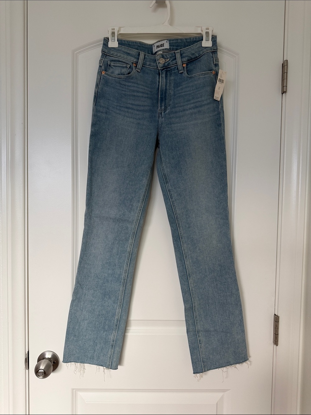 PAIGE Light Wash Straight-Leg Jeans